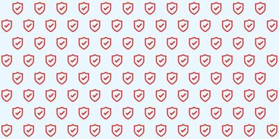 Seamless background pattern of evenly spaced white protection mark symbols. illustration on blue opacity background vector