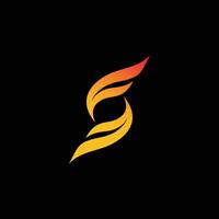 Fire icon with the shape of the letter S Template design vector