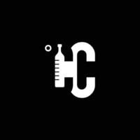 CC Logo monogram with negative space style design template. vector