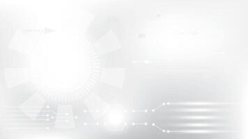 Abstract white and gray geometric technology background with gear, modern line, futuristic light. , illustration. vector