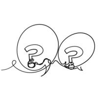 two question marks are drawn on a white background vector