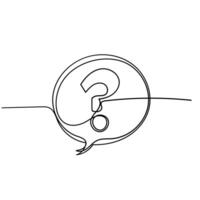 continuous line drawing of question mark vector