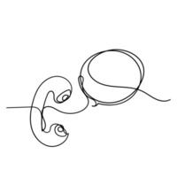 continuous line drawing bubble talk phone vector