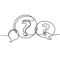 continuous line drawing of question mark illustration vector