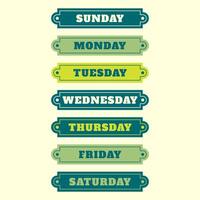 Days of The Week on Vintage Emblem vector