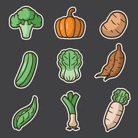 set of vegetables good for sticker, pattern design, clip art design, element design, etc vector