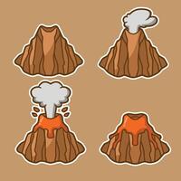 set of volcano good for sticker, clip art, element design, pattern design, etc vector