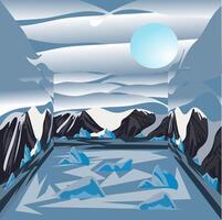 The enclosed space and the vast empty landscape could evoke feelings of isolation and solitude perhaps reflecting a sense of being lost or disconnected vector