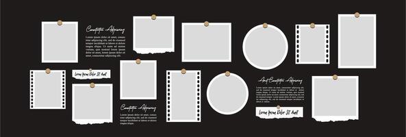 Collage grid photo effect vector