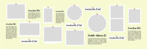 grid digital photo wall template vector