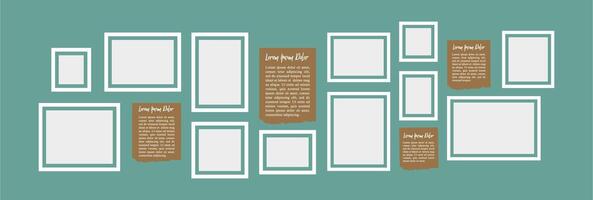 Blank collage frame template for photos and images vector