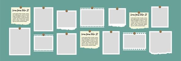 Collage photo effect with text template vector