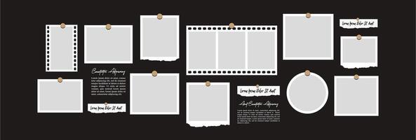 page grid layout abstract photo frames vector