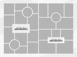 Collage grid photo effect template design vector