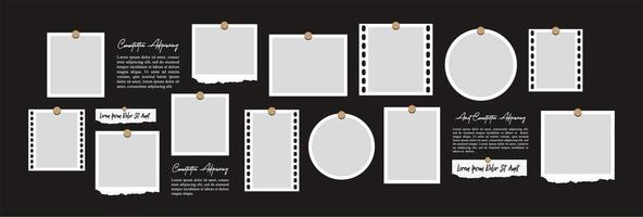 abstract photo frames and digital photo wall template vector