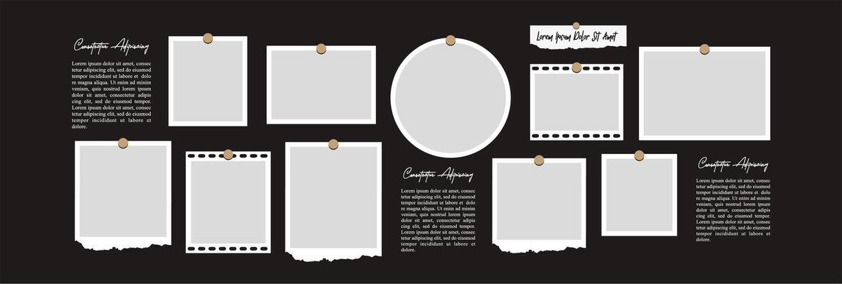 Pictures or photos frame collage comics page grid layout abstract photo frames and digital photo wall template