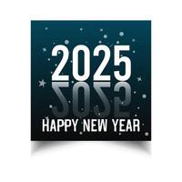 Happy New Year 2025 Text effect social media post template vector