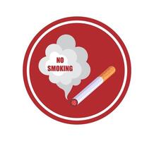 a round red sign with no smoking on it vector