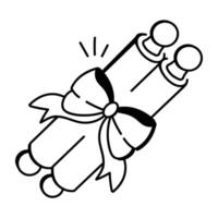 A hand drawn style icon of wedding scroll vector