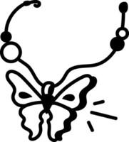 A hand drawn icon of a butterfly pendant vector