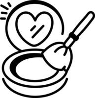 Compact powder icon in hand drawn style vector