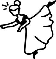 Prime ballerina performance icon in doodle style vector