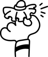 Ballet spin gesture icon in hand drawn style vector