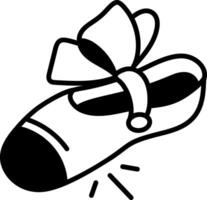 A hand drawn icon of a bow shoe vector