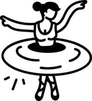 A hand drawn icon of female dancer performance vector