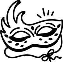 Ballet mask icon in doodle style vector