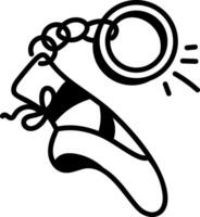 Ballet keychain icon in hand drawn style vector