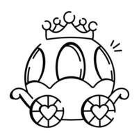 Brougham icon designed in doodle style vector