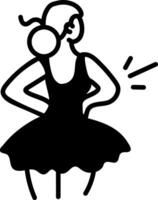 Ballet performance icon in hand drawn style vector