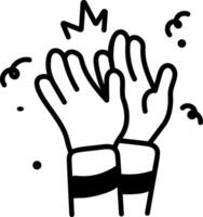 A hand drawn icon of clapping hands vector