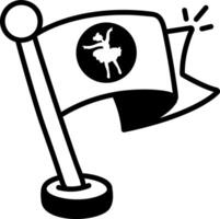 A hand drawn icon of ballet flag vector