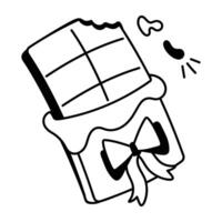 Sketchy style icon of chocolate bar vector