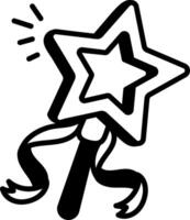 A hand drawn icon of star stick vector