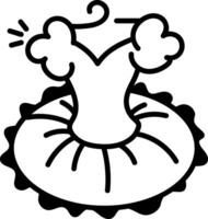 A hand drawn icon of ballet frock vector