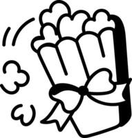 A hand drawn icon of popcorn bucket vector