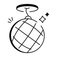 Disco ball icon designed in hand drawn style vector