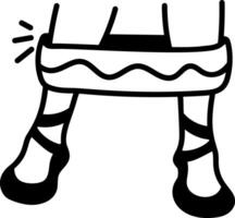 Ballet flexibility band icon in doodle style vector