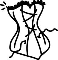 Corset icon in hand drawn style vector