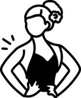 Ballet shrug icon in hand drawn style vector