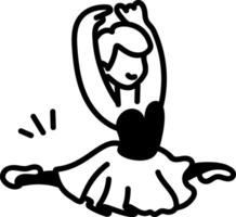 A hand draw icon of a dancer doing split jump vector