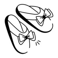 A hand drawn style icon of slippers vector