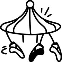 A doodle style icon of ballet carousel vector