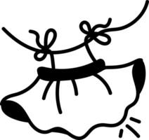 A hand drawn icon of a skirt hanging on a wire vector