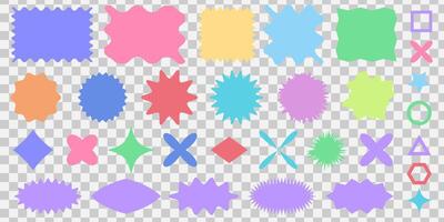 set of colorful shapes minimalist in pastel color vector