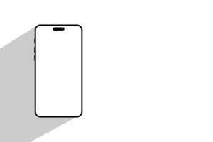 realistic phone mockup with shadow on white background vector