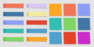 a set of colorful paper notes simple and minimalist vector